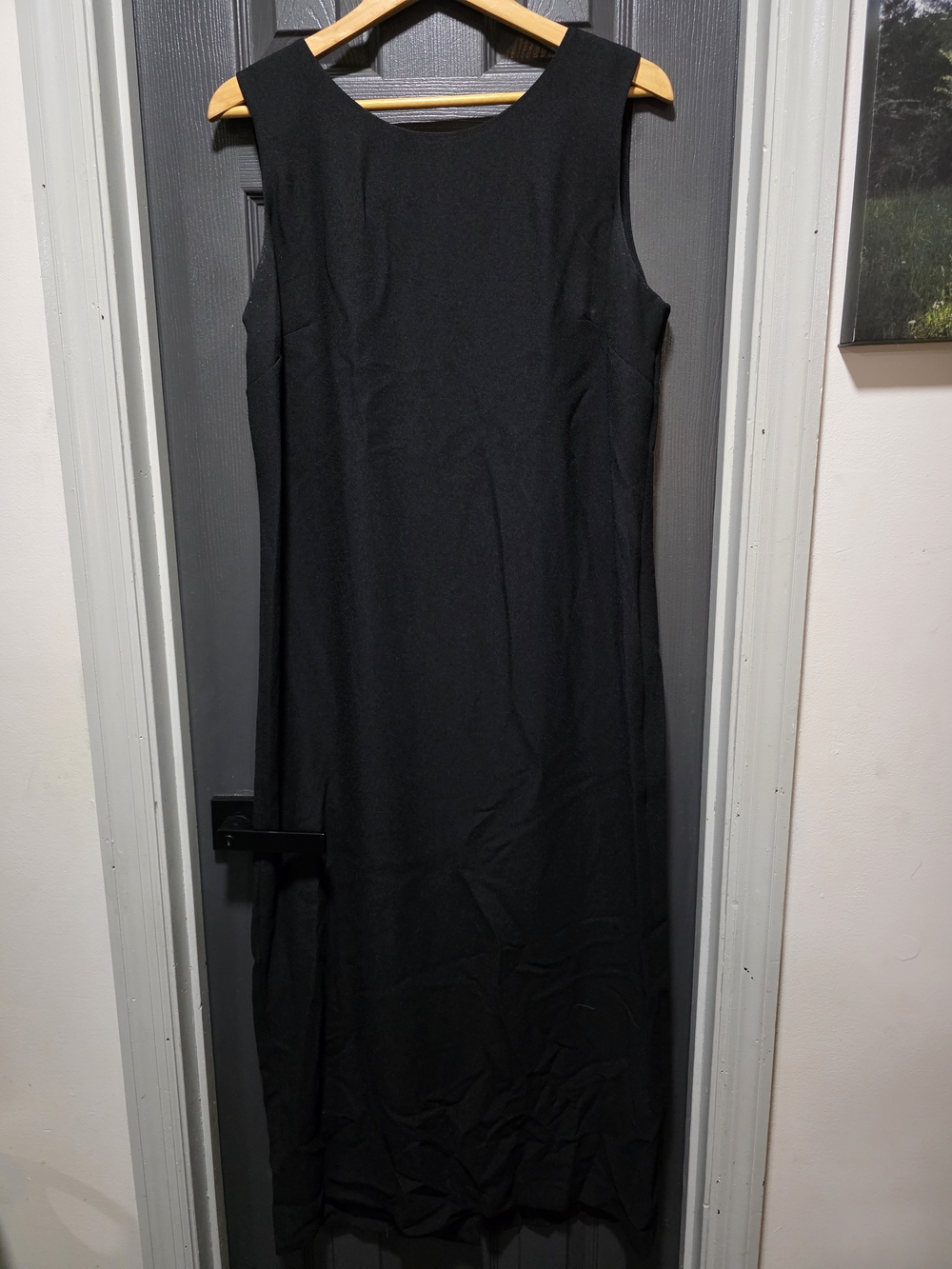 Leslie Fay Black Maxi Dress with Hot Pink Rose Print Jacket - Picture 4 of 6